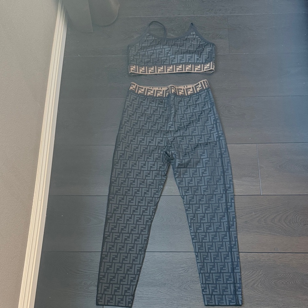 Fendi Black Monogram Print Set